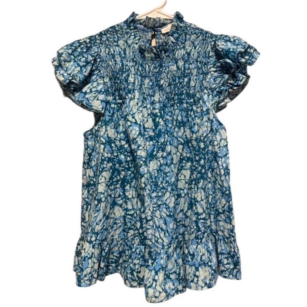 Blue Patterned Women's Blouse‎ - Picture 2 of 2